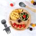 77 Star Bamboo Baby Weaning Set - Suction Bowl, Plate, Spoon & Fork | Non-Slip Baby Feeding Set with Detachable Suction Base | Grey Color - Buy Online on SooperMarket.com