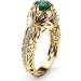 14k Gold Filled Emerald Diamond Ring for Women - Anniversary Engagement Wedding Gemstone Ring - Buy Online on SooperMarket.com