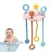 Calakono Spinner Sensor Toy for Toddlers | Safe Montessori Pull String Activity Toys for Travel | Child-Friendly Sliding and Dragging Toys in Pink - Buy Online on SooperMarket.com