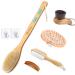 Spclsim Bath Brush Set Shower Brush Body Scrubber Brush Back Scrubber for Showe Body Exfoliating Brush  Bath Back Cleaning Scrubber with Long Wooden Handle (Bath brush-05)