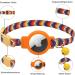 Mouyou Airtag Cat Neck Band | Adjustable Soft Nylon Collar with Bell & Safety Clasp | Orange Gradient Pattern | Fits 22-34cm - Buy Online on SooperMarket.com