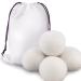 Wool Dryer Balls 4PCS Natural Fabric Softener Balls Anti-Static Reusable Wool Balls 100% Organic Natural New Zealand Wool Handmade Saves Drying Time and Reduces Clothing Wrinkles (4 PCS+Bag)