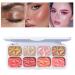8 Colors Blusher Highlighter Makeup Palette Waterproof Natural Matte blush Waterproof Shimmer Highlight Bronzer Pink Eyeshadow Make up for Cheeks (Highlighter & Blusher)