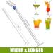Reusable Glass Straw Clear Glass Straws with Flowers Reusable Straws for Smoothies and Normal Liquid Drinks 6 Bent Straw with 2 Cleaner Brush Flowers Straws - Buy Online on SooperMarket.com