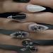 Almond Press on Nails Medium Fake Nails Black Ombre False Nails with 3D Bow Designs Press on Nails with Star Charms Glossy Acrylic Artificial Nails Natural Stick on Nails for Women 24Pcs New Almond Style 2