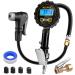 AZUNO Bike Tire Inflator with Pressure Gauge - Bicycle Presta and Schrader Air Compressor Tool Universal Presta Schrader Chuck