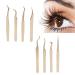 8pcs Eyelash Extension Tweezers Set - Curved & Straight Stainless Steel Beauty Tools for Professional Eyelash Application - Buy Online on SooperMarket.com