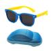 YAMEIZE Child Cute Anti Blue Light Glass Rubber Flexible Glasses for Boys Girls Age 3-10 Blue Yellow Grey