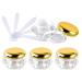 Zeoabsy 4 pieces Transparent Acrylic Diamond form 5 ml plastic empty can with gold screw cap 5 ml of cream dose tick trips for lotion nail art lip balm cream gold 5ml