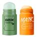 2 Pack Turmeric Clay Stick Mask + Green Tea Mask Stick for Face Organic Vitamin C and Green Tea Purifying Clay Mask for Blackhead Cleansing Dry Skin Face Moisturizer Deep Pore Cleansing Skin Brightening Moisturizing...