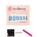 Sethexy Glitter Almond False Nails - 24 Pcs Swirl Press-On Nails for Women & Girls | Blue Hawaii Acrylic Stick-On Nails - Buy Online on SooperMarket.com