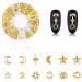 HQdeal Nail Art Studs 3D Decorations Gold Star Moon Sun Heart Beads - 800 pcs - Buy Online on SooperMarket.com