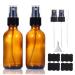 Liyuabu 60ml brown las spray bottle small empty fine fog perfume refillable travel spray bottle for essential oils/hair/aromatherapy/cleaning/cosmetics with additional spray nozzle (2 pieces) brown 2 pieces
