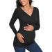 Love2Mi Maternity Nursing Shirt - Short Sleeve V-Neck Breastfeeding T-Shirt - Pregnancy - Dark Black - Size L - Buy Online on SooperMarket.com