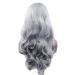 BGHJUE Silver Grey Black Lace Front Wig - 22 Long Wave Synthetic Wig for Women - Buy Online on SooperMarket.com