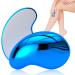 Crystal Hair Eraser, Crystal Hair Remover Painless Exfoliation, Hair Removal Tool for Arms Legs and Back, Portable mild Hair Remover, Reusable & Washable - Blue
