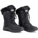 Polar Women's Quilted Faux Fur Cuff Winter Boots - Black | Duck Rubber Sole | Snow & Rain Outdoor Boot - Buy Online on SooperMarket.com
