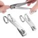 KRISMYA Nail Clippers EZ Grip Nail Clipper Set Carbon Steel Fingernail and Toenail Clippers for Seniors Long handle with Metal Case for Women and Man - Set of 2 (Small and Large)