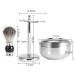 Professional Shaving Stand for Brushes & Bowls | 23x12x12 cm | Men's Razor Tool Set with Synthetic Hair Brush & Alloy Soap Cup - Buy Online on SooperMarket.com