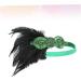 HAPINARY Feather Headdress Vintage Hairband Hair Band Headdress for Party Hairband Party Headdress Hijab 1920s Headband Dance Headpiece Turban Party Headwear Bride Accessories Prom One Size Green - Buy Online on SooperMarket.com