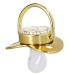 Toddler Pacifier Portable Silicone Fashionable Golden Letter Pacifier Safe Exquisite Rhinestone (E)