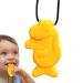 Buy Bexdug Yellow Sensory Chewing Chain - Creative Dinosaur-Shaped Silicone Fidget Toy for Kids | Portable Bite Chain for Sensory Relief - Buy Online on SooperMarket.com