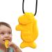 Wandable necklace creative silicone dinosaur-shaped bite chain |Kielzeuge-neckletten for sensory children oral engine chewing chain Youding yellow