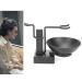 Premium Stainless Steel Shaving Brush Holder & Black Soap Dish Set for Men - Perfect Gift for Grooming - Buy Online on SooperMarket.com