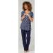 Happy Mama Maternity Nursing 3pcs Nightwear Set - Navy With Hearts - Pants, Top, Robe - Buy Online on SooperMarket.com