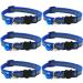 Hepplly 6-Pack Cat Collars Quick Release Reflective Kitten Collar with Bell (Dark Blue)