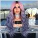 BGHJUE Gradient Purple Long Curly Lace Front Wig - Human Hair for Black Women | Pre Plucked Brazilian Remy Hair - Buy Online on SooperMarket.com