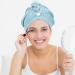 Buy Hair Drying Towel Turban - Waffle Button Wrap for Long Hair | Women's Shower Hair Wrap - Blue - Buy Online on SooperMarket.com