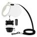 Philorn rolling linen for dogs 5m roll leash flexible with one-button blocking system non-slip handle without involvement reflective retractable dog leash for medium-sized large dogs up to 50kg L |5m |50kg white