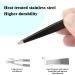 FIVETAS Stainless Steel Flat Tweezers with Case - Precision Eyebrow and Facial Hair Removal Tool for Women & Men (Black) - Buy Online on SooperMarket.com