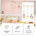 JEWEDECO 3pcs Gym Pendant Wooden Toys for Babies | Natural Home Decor & Infant Stroller Toy | Baby Fitness Rack Pendants with Wooden Bead Mobile - Buy Online on SooperMarket.com