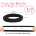 Xcozu 100 Black Hair Ties - Elastic Hair Bobbles for Women Girls & Children - Strong Stretch Bands for Thick Hair (40x8mm) - 1 Pack - Buy Online on SooperMarket.com