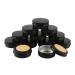 Basic packing 24 pieces 30ml matt black empty round aluminum jar with screw cap aluminum dose Aluminum screw boxes of cream can with candle box cosmetic cans tin cans with 24 pieces 35mm sticker