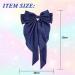 Navy Blue Bow Clips for Women Satin Hair Bow for French Long Tail Elegant and Cute Big Bows for Hair About Solid Soft Hair Accessories Birthday Wedding Party Gifts - Buy Online on SooperMarket.com
