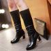 Shop Stylish Women's Halfange Lace-Up Boots - Black & Brown Leather Winter Footwear | Trendy & Warm | EU Size 39-47 - Buy Online on SooperMarket.com