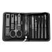 Manicure Set Nail Clippers Set Gifts for Men/Women Adulahi 9 in 1 Stainless Steel Professional Pedicure Kit Nail Scissors Grooming Kit with Black Leather Travel Case (Nail clipper9) 9 PCS