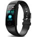 PUBU Fitness Tracker, Heart Rate Monitor Activity Tracker IP68 Waterproof with Sleep Monitor, Health Exercise Fitness Watch Step Counter Pedometer Walking Calories Burned for Women Men for adult Black