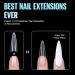 TOMICCA Medium Almond French Edge Nail Tips - 240pcs Half Cover False Nails for Acrylic Extensions - 15 Sizes Half Cover-Medium Almond - Buy Online on SooperMarket.com