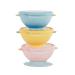 Badabulle set of 3 Funcolors bowls with lid and 1 non-slip suction cup 330ml porridge bowls x3