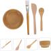 Mikinona 1 Set Four Piece Facial Mask Bowl DIY Facial Mask Tools Facial Mask Mixing Tools Makeup Kit Beauty Mask Facial Kit Skin Mask DIY Bowl Tool Mask Applicator Wooden - Buy Online on SooperMarket.com