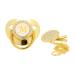 Golden ultra-light silicone pacifier 0 6 months baby pacifier soft bling baby pacifier BPA-free safe infant pacifier with pacifier clip for 6 to 18 months baby (m) pacifier medium