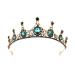 FRCOLOR Green Rhinestone Crown  Vintage Queen Crown  Baroque Crown  Princess Crown for Women  Birthday Crown  Bridal Tiara for Wedding Pageant Prom Halloween (Green)
