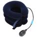 Inflatable cervical vertebrae traction device portable adjustable neck traction cushion neck end neck support for home or office (blue)