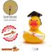 Funny Academic Bathing Duck with Diploma - Squeaky Duck with Doctoral Hat - Perfect Gift for University Exam Closing Ceremonies - Buy Online on SooperMarket.com