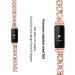 Dilando Stainless Steel Metal Link Band for Fitbit Inspire 2 - Rose Gold Adjustable Wristband Bracelet for Women - Buy Online on SooperMarket.com