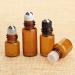 Jawseu 25 Pack 3ml Brown Glass Roll-On Bottles | Refillable Essential Oil & Cosmetic Containers | Perfect for Travel - Buy Online on SooperMarket.com